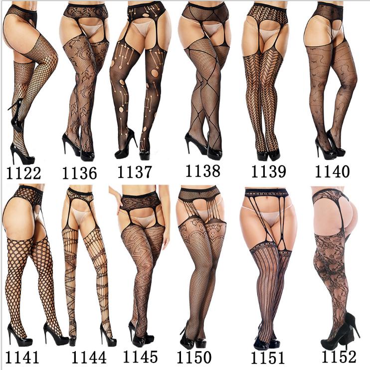 Women's solid striped stockings